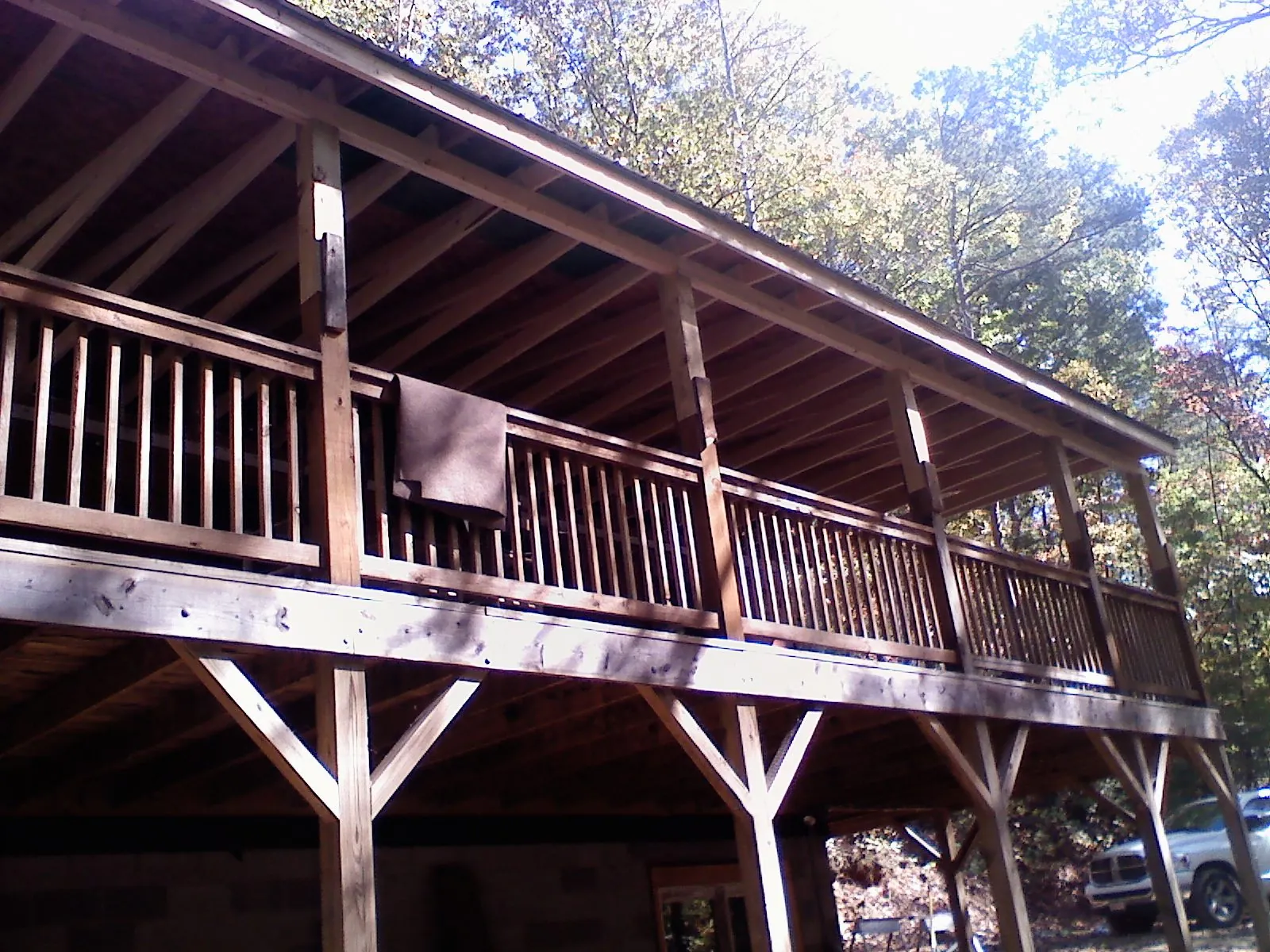 Timber framing under a new elevated porch and deck — Roof Leak Repair in Fort Ann by Roofing Brothers